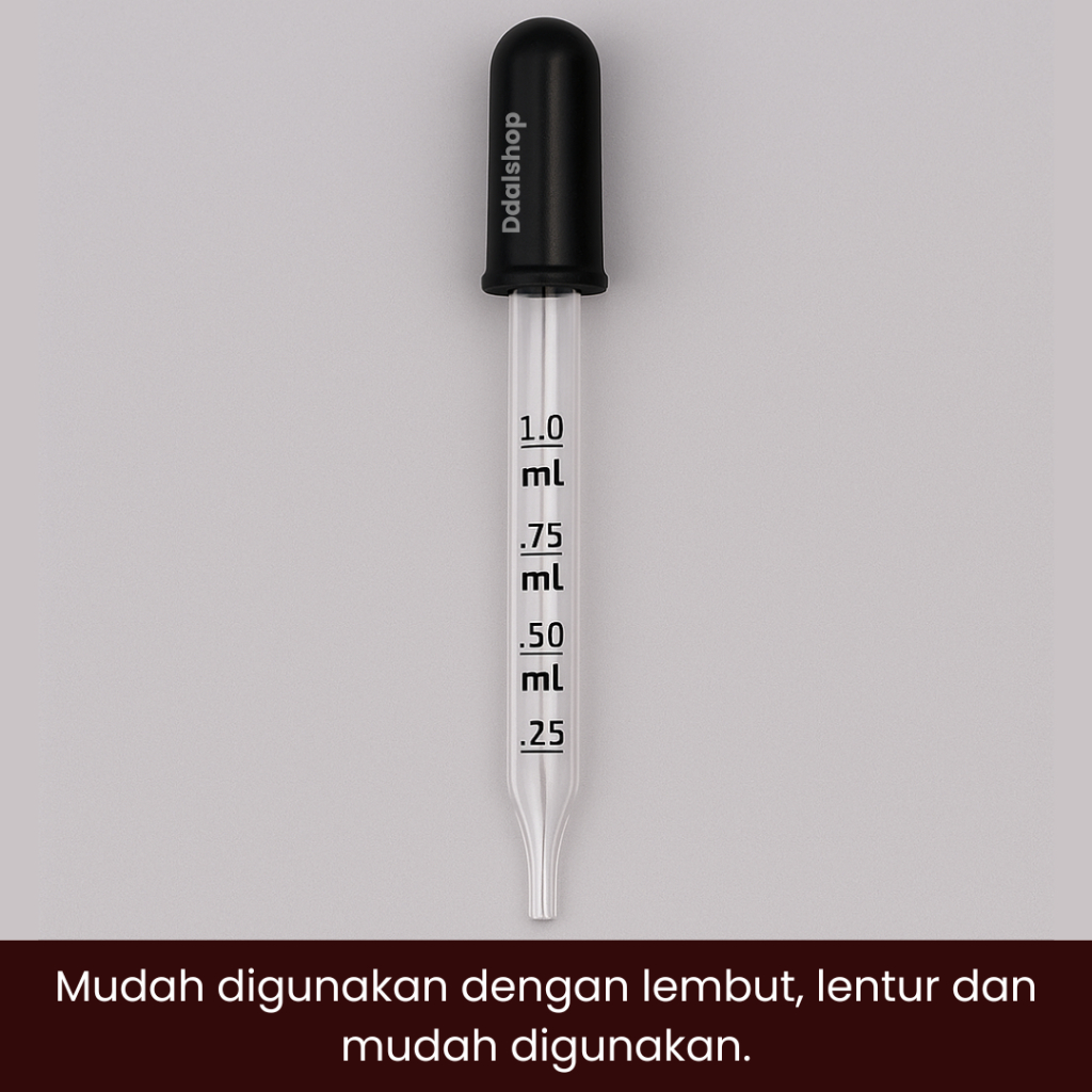 Pipet Kaca Tetes Minyak Essensial Aroma Terapi Parfum Percobaan Sains 1ml - Foto 7