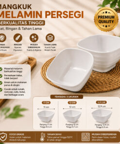 Piring Melamin Mangkok Melamine Dinner Plate Saji Makanan Sayur ukuran Kecil Besar Putih - Foto 2