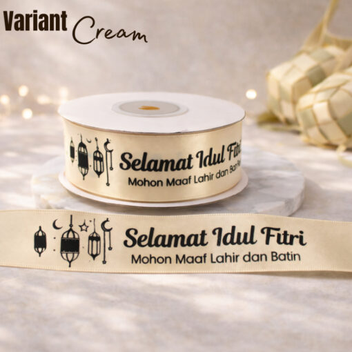 Pita Roll Selamat Idul Fitri Dekorasi Hampers Parcel Bingkisan Lebaran Webbing Rol Meteran Cantik - Foto 1