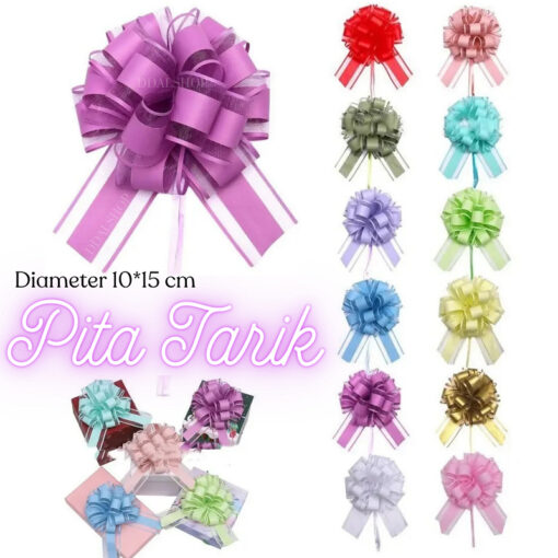 Pita Tarik Instan Hiasan Kado Hampers Buket Bunga Webbing Souvenir Cantik - Foto 1