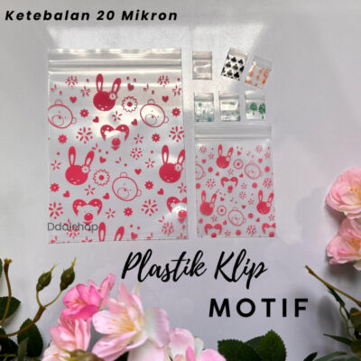 Plastik Klip Ziplock Motif Kecil Tebal Plastic Clip Pelastik Kemasan obat 2×3 1.8×2.6 2×2.8 100pc - Foto 1