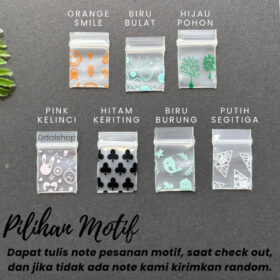 Plastik Klip Ziplock Motif Kecil Tebal Plastic Clip Pelastik Kemasan obat 2×3 1.8×2.6 2×2.8 100pc - Foto 3