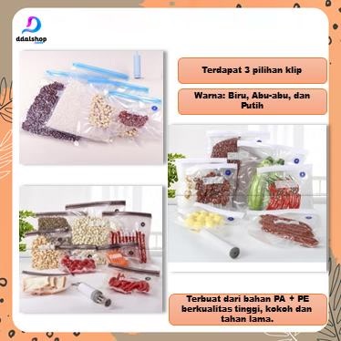 Plastik Makanan Vacum Press Kedap Udara Kantong Vacuum Sealer Transparan - Foto 1