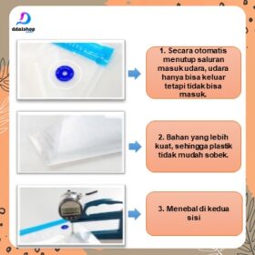 Plastik Makanan Vacum Press Kedap Udara Kantong Vacuum Sealer Transparan - Foto 3