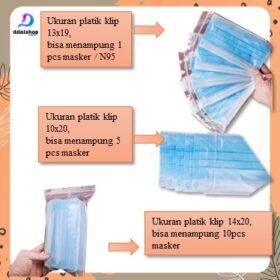 Plastik Masker Ziplock Kemasan clip tempat masker ukuran 10×20 13×19 14×20 - Foto 2