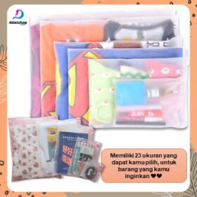 Plastik Pouch Tas Pakaian Kosmetik Make up Transparan Zipper Bag Ziper Lock Serbaguna 20mikron - Foto 1