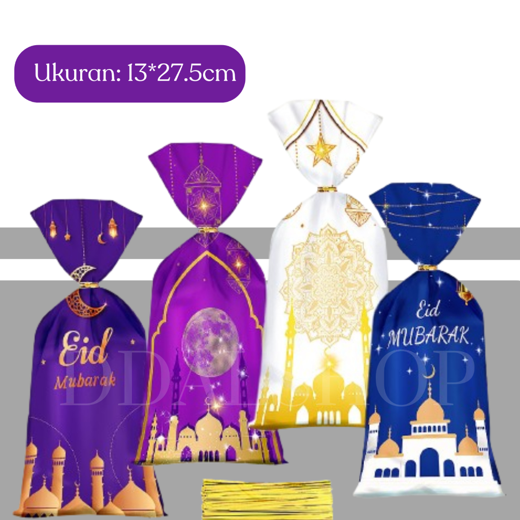Plastik Snack Lebaran Goodie Bag Hampers Idul Fitri Plastic Eid Mubarak Tas Bingkisan Graduation - Foto 2