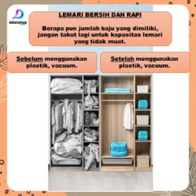 Plastik Vacum Baju Kantong Vacuum Bag Pakaian Travel Ukuran Besar Jumbo untuk Boneka Bedcover - Foto 2