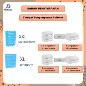 Plastik Vacum Baju Kantong Vacuum Bag Pakaian Travel Ukuran Besar Jumbo untuk Boneka Bedcover - Foto 8