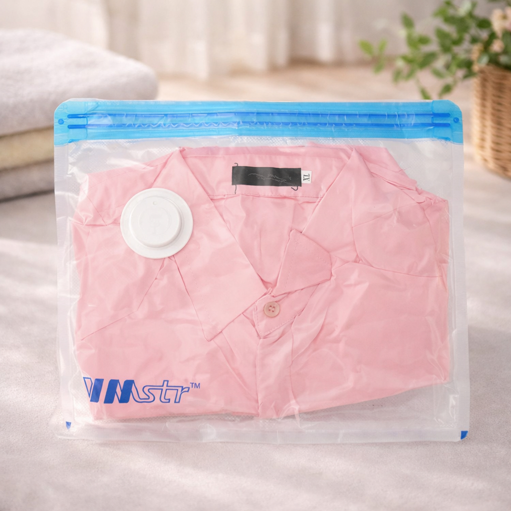 Plastik Vacum Baju Plastic Vakum Pakaian Kantong Vacuum Bag Travel Transparan - Foto 4