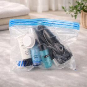 Plastik Vacum Baju Plastic Vakum Pakaian Kantong Vacuum Bag Travel Transparan - Foto 9