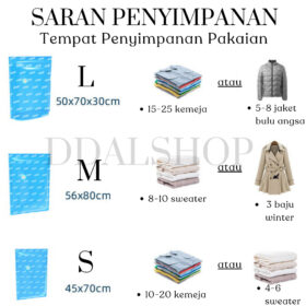 plastik vacum / vacuum bag plastic kantong plastik vakum baju pakaian Bahan PA+PE vacuum travel bag - Foto 8
