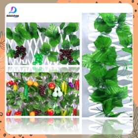 Pohon Tanaman Buah Sayuran Artificial Daun Anggur Plastik Hiasan Dinding Rambat - Foto 1