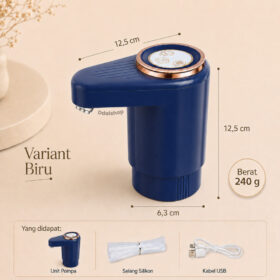 Pompa Galon Elektrik Double Pump 1200mAh Dispenser Air Minum Otomatis Type C Aliran Deras - Foto 5