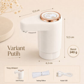 Pompa Galon Elektrik Double Pump 1200mAh Dispenser Air Minum Otomatis Type C Aliran Deras - Foto 7