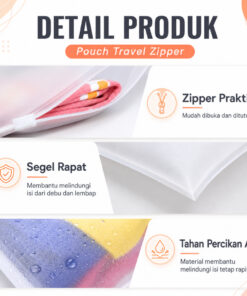 Pouch Tas Transparan Kosmetik Zipper Storage Bag Ziper Lock Serbaguna 16mikron - Foto 2