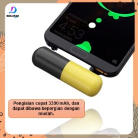 Powerbank Mini Lucu 3300 mAh Portable Fast Charging Carger Iphone lighting Android Micro USB Type C - Foto 4