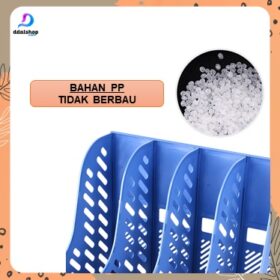 Rak Buku Kotak Penyimpanan Box File Dokumen ATK Keranjang Plastik 4 Sekat - Foto 7