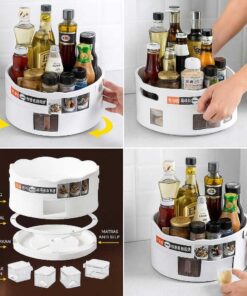 Rak bumbu dapur putar 360 derajat tempat bumbu dapur minimalis serbaguna berkualitas - Foto 2