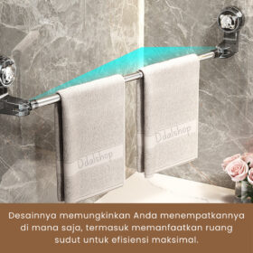 Rak Kamar Mandi Tempel Tembok Gantungan Aesthetic Gantung Baju Handuk Stainless Estetik 30-130cm - Foto 3