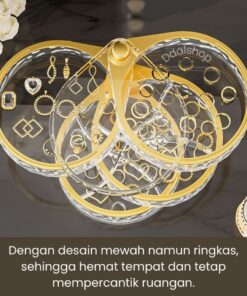 Rak Kosmetik Makeup Storage Box Putar Organizer Tempat Penyimpanan Aksesoris  Aesthetic  Akrilik - Foto 2