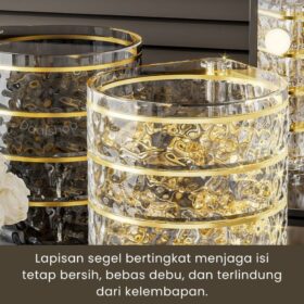 Rak Kosmetik Makeup Storage Box Putar Organizer Tempat Penyimpanan Aksesoris  Aesthetic  Akrilik - Foto 6