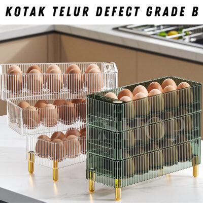 Rak Tatakan Defect Tempat Kotak Penyimpanan Telur Grade B Susun Dapat Diputar Bahan PET - Foto 1