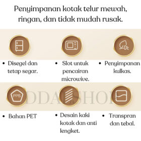 Rak Tatakan Defect Tempat Kotak Penyimpanan Telur Grade B Susun Dapat Diputar Bahan PET - Foto 7