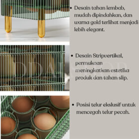 Rak Tatakan Tempat Kotak Penyimpanan Telur Susun Dapat Diputar Bahan PET - Foto 2