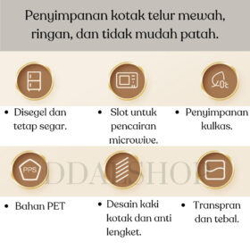 Rak Tatakan Tempat Kotak Penyimpanan Telur Susun Dapat Diputar Bahan PET - Foto 4
