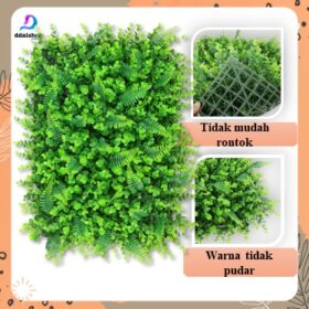 Rumput Sintetis Hybrid Eucalyptus Daun Artificial Tanaman Hiasan Dinding uk. 40x60cm - Foto 1