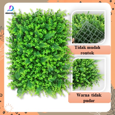 Rumput Sintetis Hybrid Eucalyptus Daun Artificial Tanaman Hiasan Dinding uk. 40x60cm - Foto 1