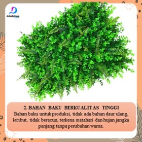 Rumput Sintetis Hybrid Eucalyptus Daun Artificial Tanaman Hiasan Dinding uk. 40x60cm - Foto 2