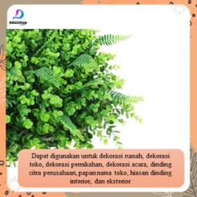 Rumput Sintetis Hybrid Eucalyptus Daun Artificial Tanaman Hiasan Dinding uk. 40x60cm - Foto 3