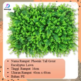 Rumput Sintetis Hybrid Eucalyptus Daun Artificial Tanaman Hiasan Dinding uk. 40x60cm - Foto 4