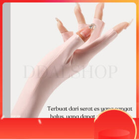 Sarung Tangan Setengah Jari Wanita Anti Panas UV Outdoor Berkendara Adem Nyaman - Foto 4