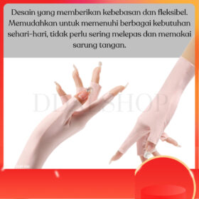 Sarung Tangan Setengah Jari Wanita Anti Panas UV Outdoor Berkendara Adem Nyaman - Foto 6