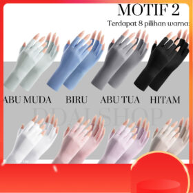 Sarung Tangan Setengah Jari Wanita Anti Panas UV Outdoor Berkendara Adem Nyaman - Foto 8