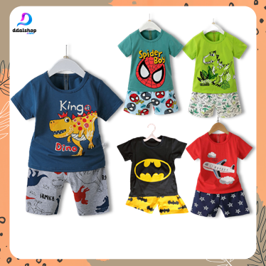 Setelan anak laki-laki import stelan piyama katun stretch usia 1-9tahun - Foto 1