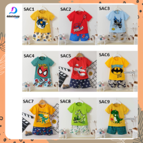Setelan anak laki-laki import stelan piyama katun stretch usia 1-9tahun - Foto 2