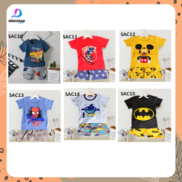 Setelan anak laki-laki import stelan piyama katun stretch usia 1-9tahun - Foto 3