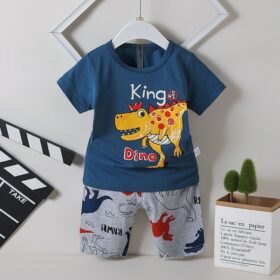 Setelan anak laki-laki import stelan piyama katun stretch usia 1-9tahun - Foto 6