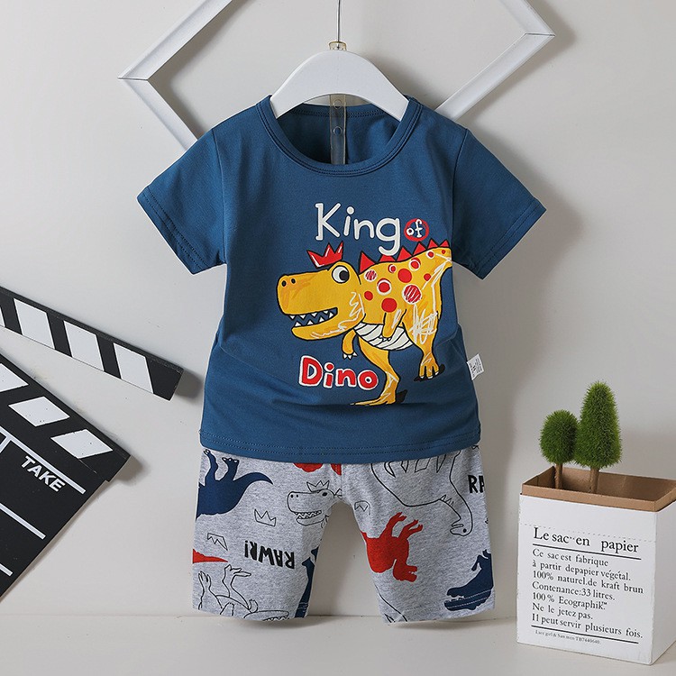 Setelan anak laki-laki import stelan piyama katun stretch usia 1-9tahun - Foto 6