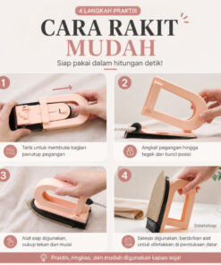 Setrika Mini Traveling Strika Lipat  Gosokan Baju Strikaan Listrik Iron Portabel - Foto 2