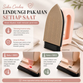 Setrika Mini Traveling Strika Lipat  Gosokan Baju Strikaan Listrik Iron Portabel - Foto 5