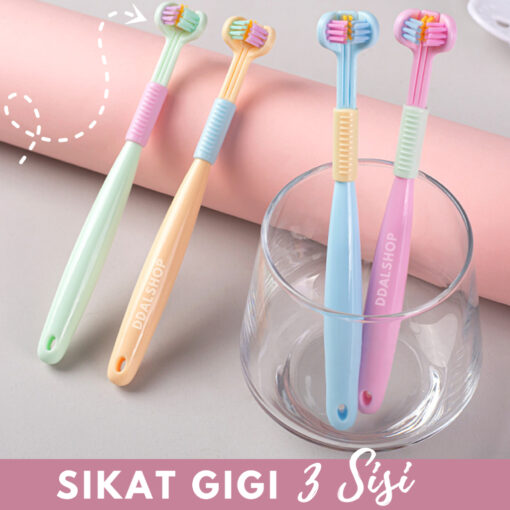 Sikat Gigi Anak Dewasa 2 In 1 Toothbrush Dental Care Pembersih Gigi Travel Portable Silikon Lembut - Foto 1