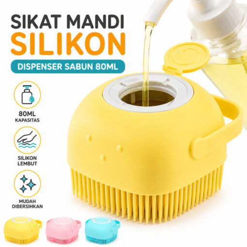 Sikat Mandi Silikon shower brush sikat badan Dispenser 80ml Portable - Foto 1