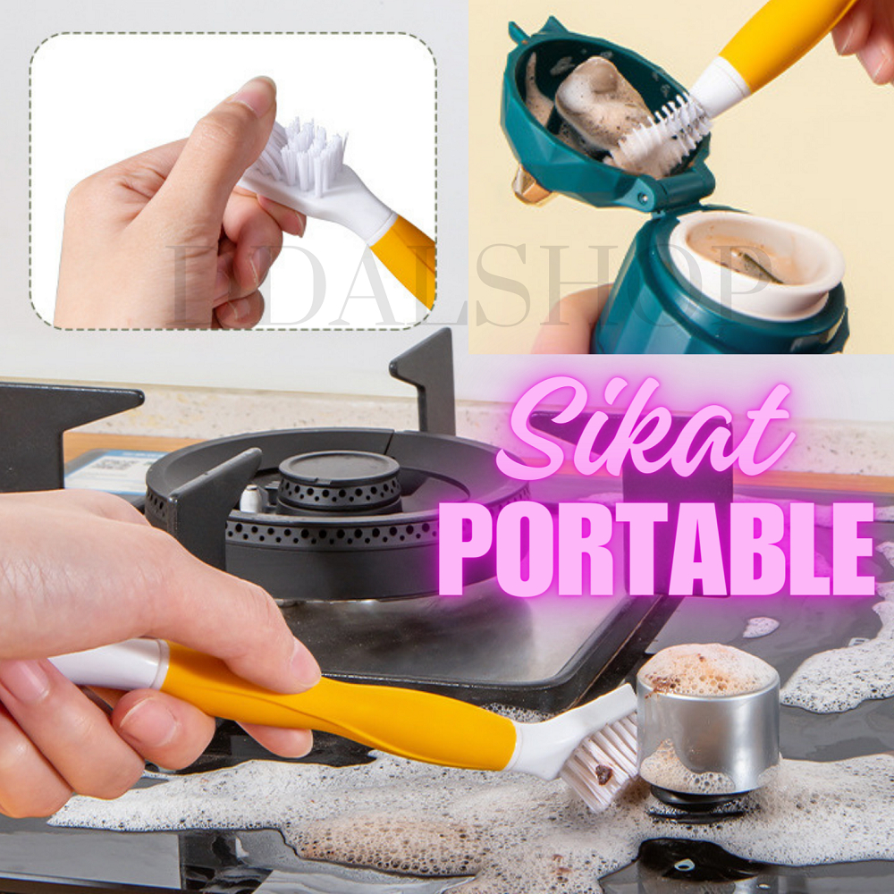 Sikat Pembersih Wastafel Sudut Dapur Wajan Kompor Gelas Botol Susu Brush Multifungsi Bahan Silikon - Foto 1