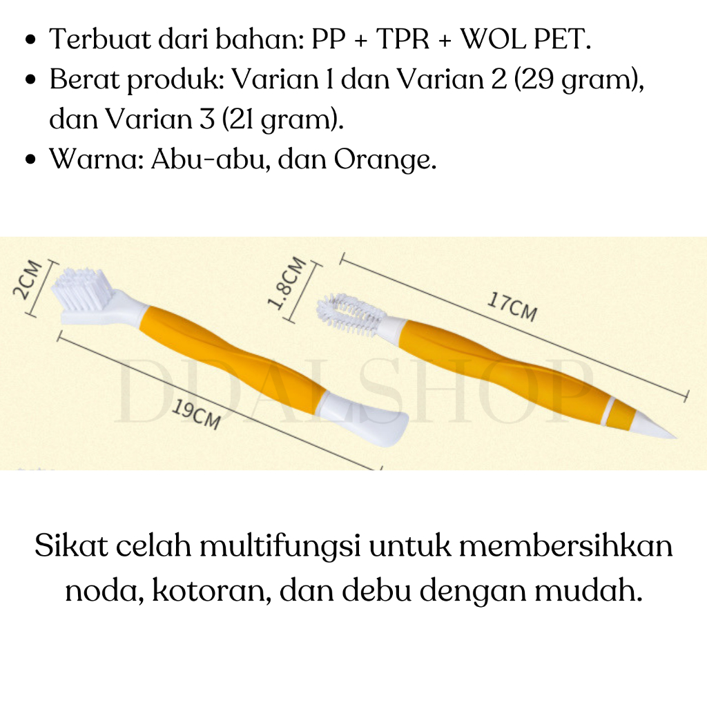 Sikat Pembersih Wastafel Sudut Dapur Wajan Kompor Gelas Botol Susu Brush Multifungsi Bahan Silikon - Foto 3