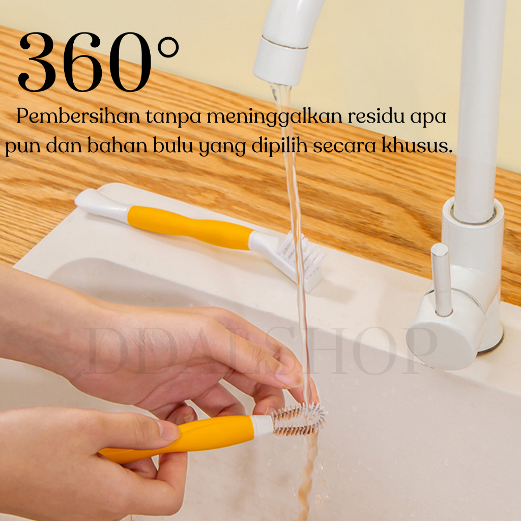 Sikat Pembersih Wastafel Sudut Dapur Wajan Kompor Gelas Botol Susu Brush Multifungsi Bahan Silikon - Foto 5